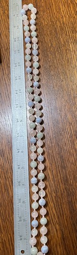 Vintage Multi Color Pastel Quartz Round Bead Long 33” Knotted Necklace - Picture 2 of 3
