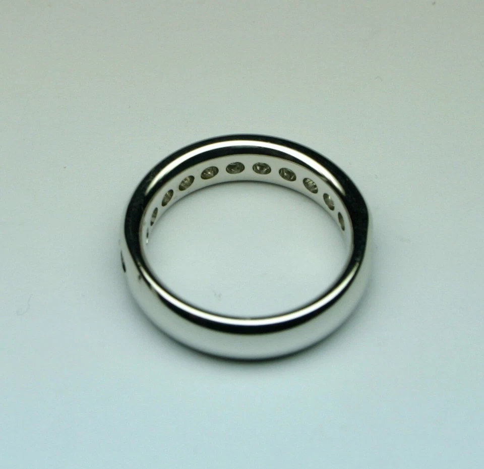 1.00 克拉天然圆形切割钻石订婚男式戒指 14K 白金 12 码 — 第 4/4 张图片