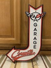 Chevrolet Corvette Garage Sign Arrow Parts Sting Ray Split Window Vintage Style