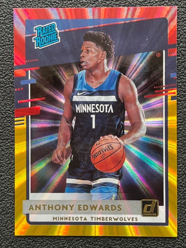 Anthony Edwards 2020-21 Panini Donruss Red Gold Laser Rated Rookie #201 -6.6