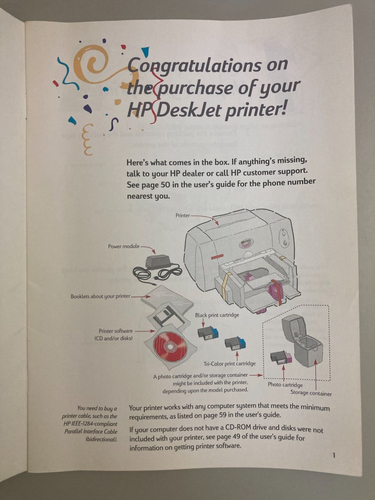 HP DeskJet 695C/697C Serie Drucker Setup Anleitung nur Handbuch - Bild 3 von 5