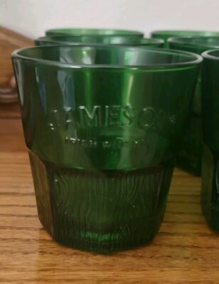 Jameson Irish Whiskey On The Rocks Glasses Set of 6 with Box Green