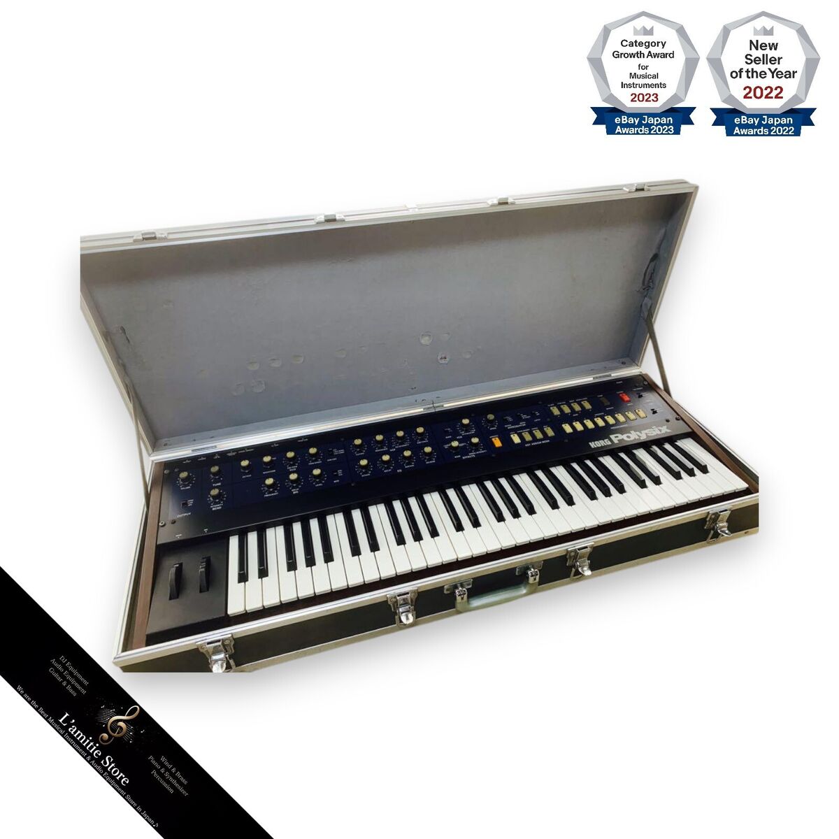 Korg Polysix+Case Analog Synthesizer PS-6 JP 61 Keys Analog Korg Polysix+Case Analog Synthesizer PS-6 JP 61 Keys Analog