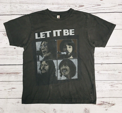 Vintage The Beatles T-Shirt Size M Let It Be Full Band Picture Pre-shrunk Cotton
