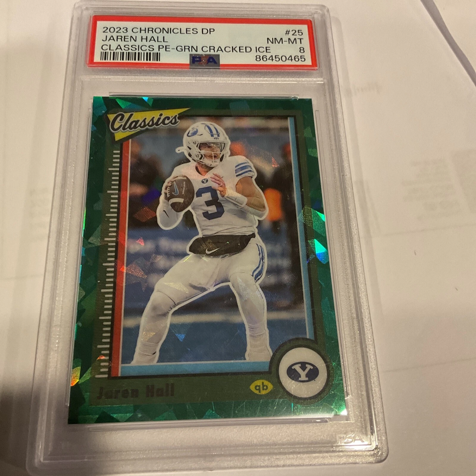 Jaren Hall Panini Chronicles Draft Picks Classics Premium Edition #25 Green Cracked Ice