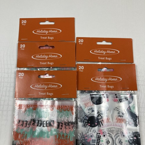 Halloween Leckerbissentaschen mit Twist Krawatten 5 Packungen mit 20 - 4"" x 2"" x 9,5"" gruselige Katze - Bild 3 von 8