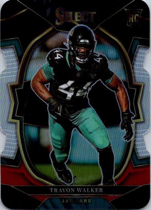 Travon Walker 2022 Panini Select #42 Black and Red Prizm Die Cut RC Jaguars