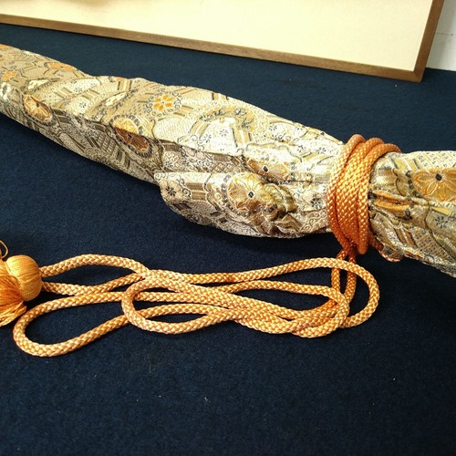 Traditional Japanese Samurai Sword Katana Bag Fukuro Silk Embroidered Glossy - Picture 15 of 15