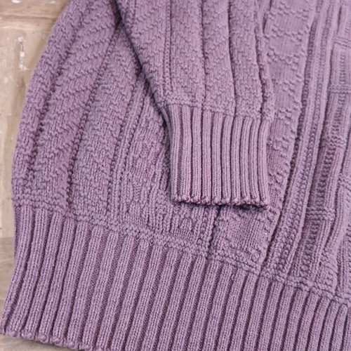 Vtg 90s Ralph Lauren Sweater Chaps Boy Scout Tag Cable Knit Purple Heavy Chunky - Picture 9 of 18