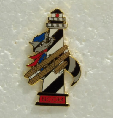 Odyssey of the Mind OMer Raccoon Lighthouse Airplane 2003 NC Trading Pin