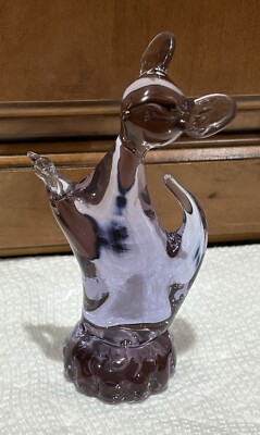 RARE Maybe Seguso ? Purple Standing Mouse Murano Art Glass AS IS SOME CHIPS READ