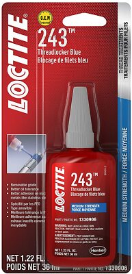 Loctite 1330906 Threadlocker 243 Surface Insensitive-Medium Strength Bottle, Blu