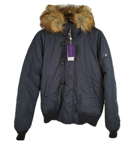 Ralph Lauren Purple Label RLX Navy Quilted Faux Fur Hooded Puffer Jacket NWT - Picture 4 of 9