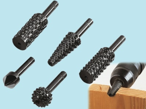 FRESE RASPE RASPA LIMA ALLARGATORE WOLFCRAFT SET 5 PZ PER TRAPANO - Imagen 1 de 1