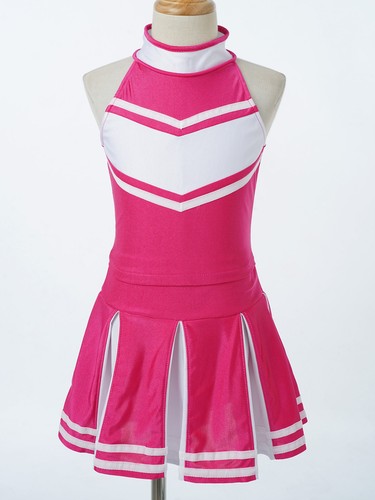 Kids Cheerleading Costume Cheer Girls Uniforms Dress Sets Tank Pleated Skirts - Picture 33 of 97