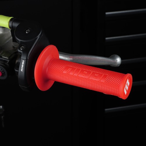 NIBBI Racing Motorcycle Lock-On Rubber Hand Grip Motocross Off-Road Pit Bike Red - Foto 8 di 8
