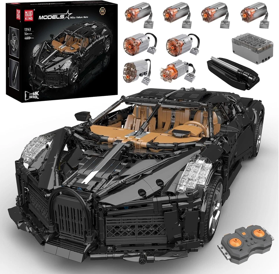 Mould King 13163 Automobil Super Sportwagen Klemmbausteine Ferngesteuertes MOC
