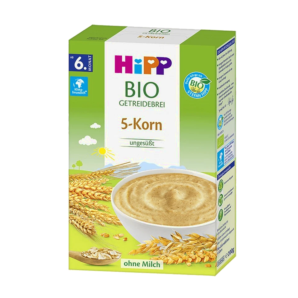 6x 200g Hipp Bio Getreidebrei 5 Korn ohne Zuckerzusatz ohne Milch ungesüßt ab 6. - Bild 4 von 4