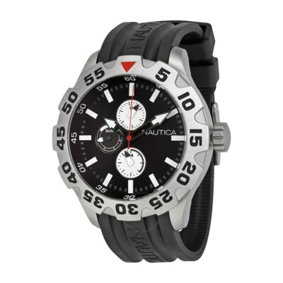 NAUTICA Multi-function Black Dial Resin Men's Watch Item No. N15564G