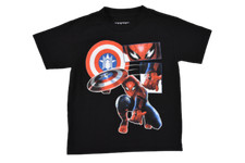 Marvel Youth Boys Spiderman Black Tee Shirt New 5