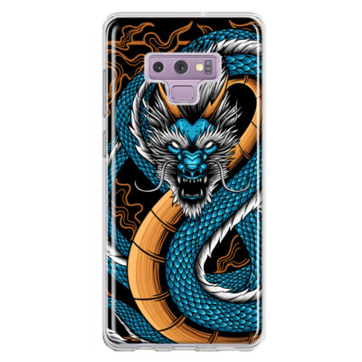 Mundaze Case for Samsung Galaxy Note 9 Cover Blue Dragon