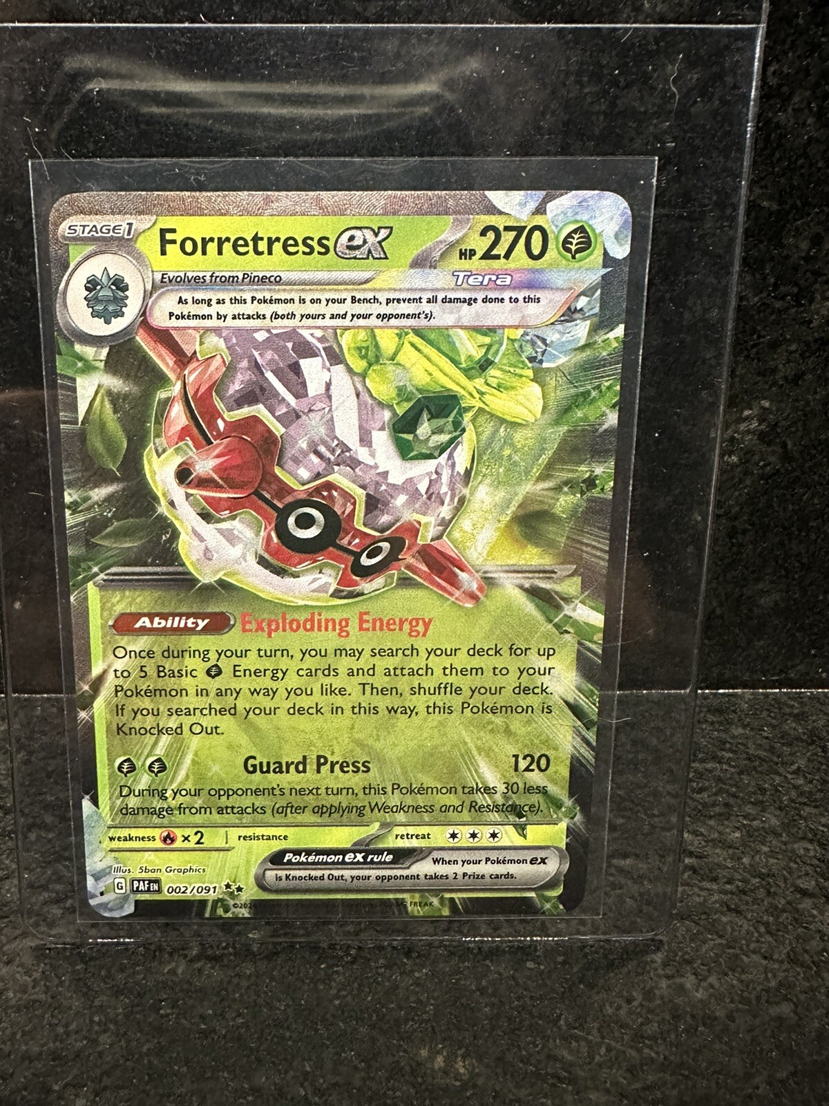 Forretress ex 002/091 Double Rare Paldean Fates Pokémon TCG NM