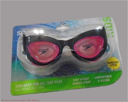 Speedo Kids' Sunny Vibes Cat Eye Swim Goggles - Black/Pink