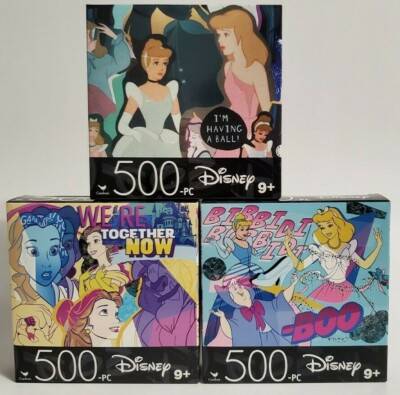 Lot of 3 Jigsaw Puzzles 500 Pieces Disney Princesses New Sealed ...