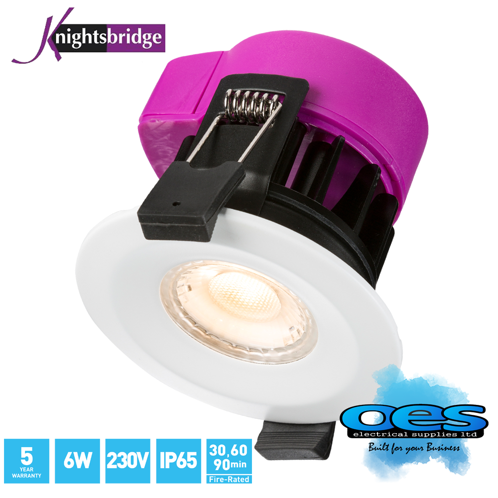 Knightsbridge 230v Ip65 6w Fire-rated LED Dimmable Downlight 3000k  