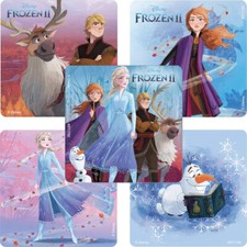 25 Assorted Frozen 2 Sketchbook Stickers, 2.5" x 2.5" each, Party Favors