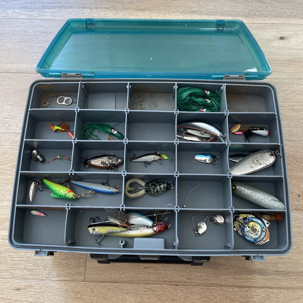 Vintage Plano Guide Series Fishing Tackle Box Full w/ Lures Baits Hooks  Rigs