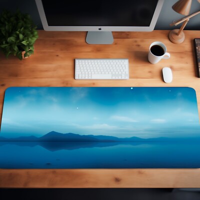 Blue Mouse Pad, Aesthetic Mouse Mat, Large XL Deskmat, Gaming Mouse Pad 