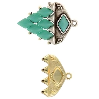Cymbal Bead End 2pcs Kipos IV for Gemduo Beads 24K Gold Plated