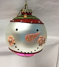 Katherine’s Collection glass ornament beaded sequins 22-24353B-4 snowman head