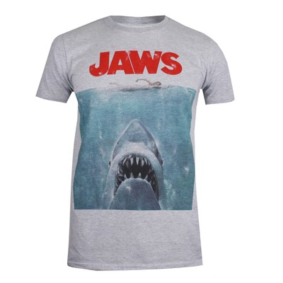 T-Shirt Jaws Movie Poster Grau