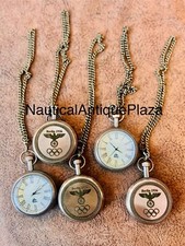 Lot Of 5 Pieces Of Brass Pocket Watches - 1936 Berlin Antique Vintage Watches