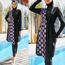 Modest Burkini Swimwear Muslim Women Hijab Swimsuit Islam Beachwear Bathing Suit