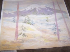 Original Pastel By Peg Humphreys,Snow Covered Mountain 19.5" x 15.5"