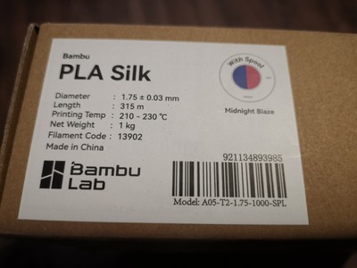 Midnight Blaze Original Bambu Lab PLA Matte Filament (Mit Rolle) 1kg