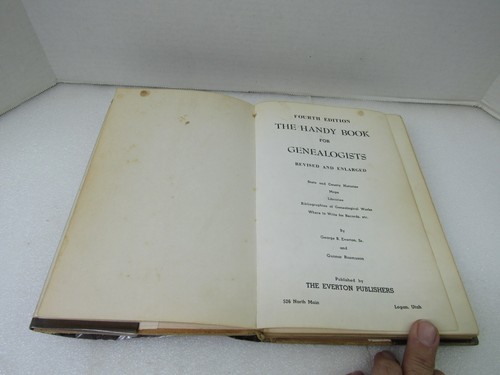 Handy Book for Genealogists edited by George B. Everton Sr. 1969 4th Ed. HB LB - Foto 5 di 12