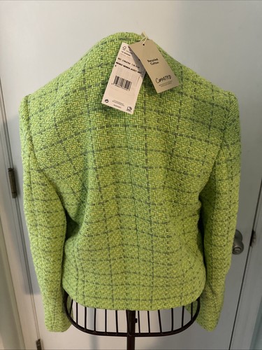 Blazer Nordstrom Mango verde lima a cuadros tweed business nuevo con etiquetas - Imagen 3 de 13