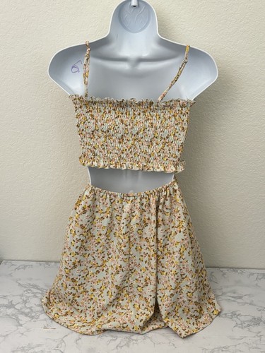 Forever 21 Dress Women's Sz M Elastic Stretch Fitted Textured Spaghetti Strap R1 - Picture 6 of 7