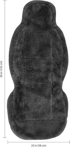 Gray Plush Sheepskin Car Seat Cover: Year-Round Comfort & Easy Installation - Picture 3 of 6