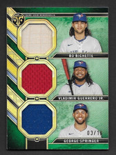 2024 Topps Triple Threads Relic Combo, Bichette, Guerrero Jr., Springer #3/18