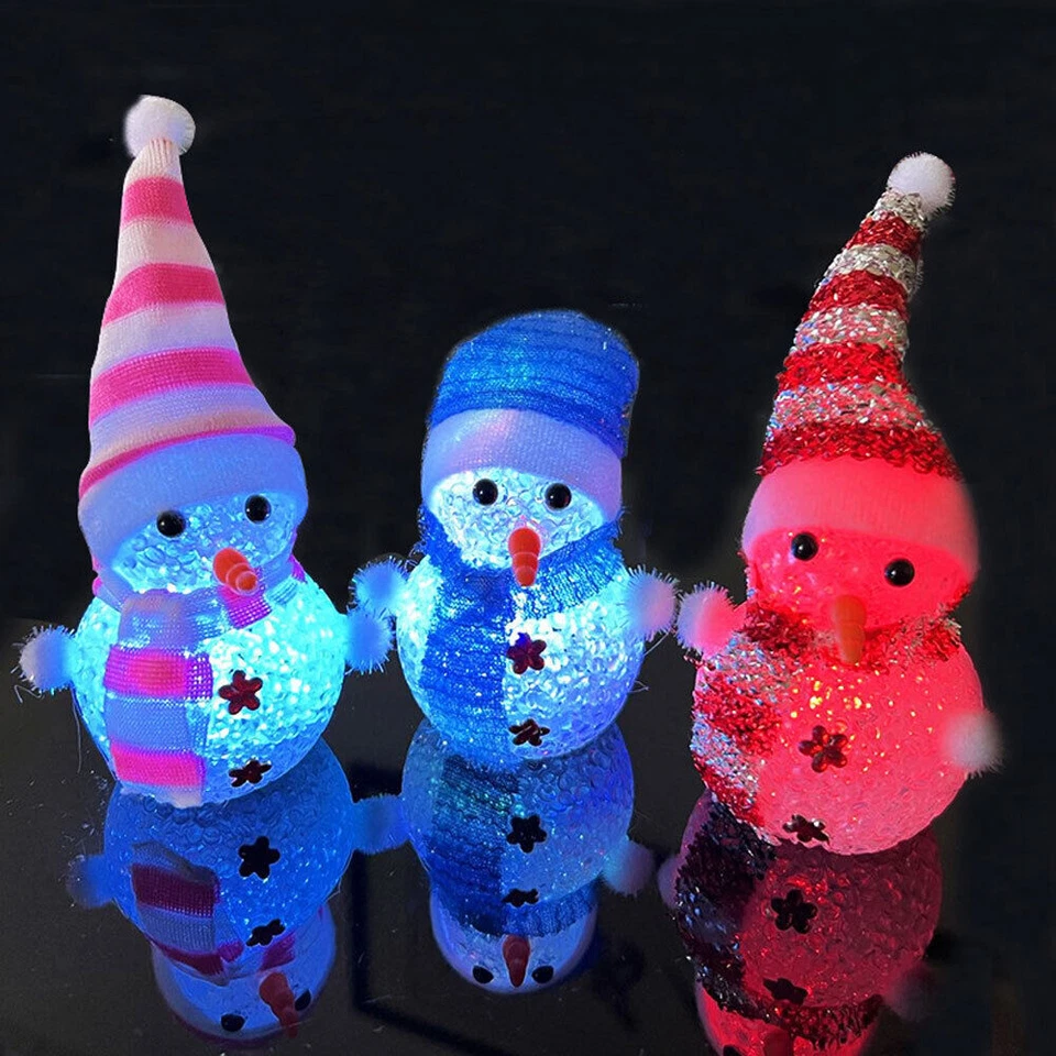 1 Stück LED Schneemann Weihnachtsmann Ornament Weihnachtsbaum Licht hängend Wohndeko