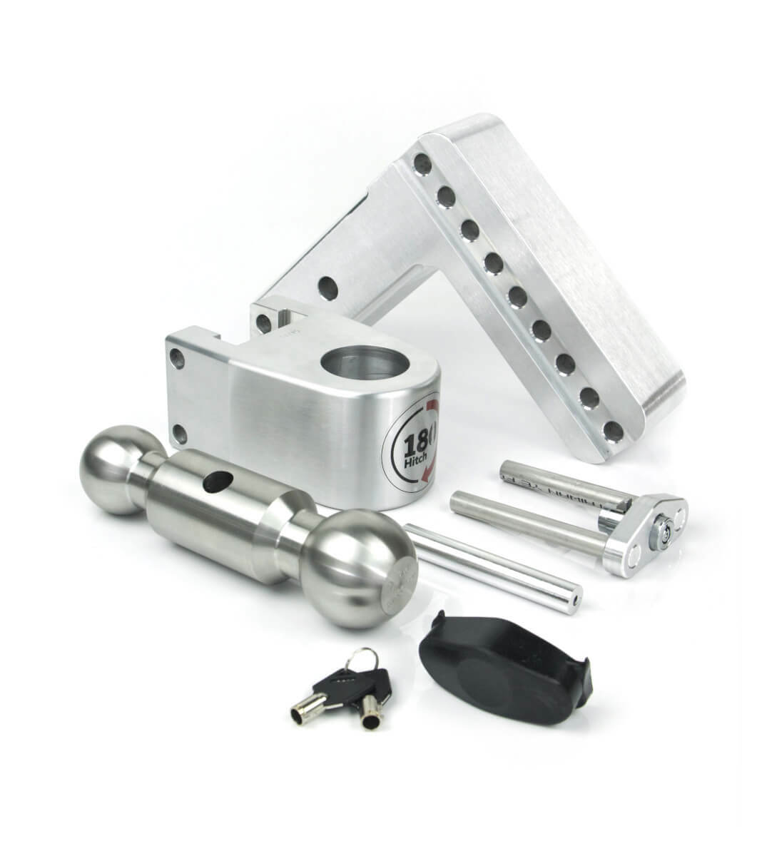 Weigh Safe LTB10-2.5 180° Adjustable 10" Drop Hitch Ball 2.5" Shaft & Key Lock