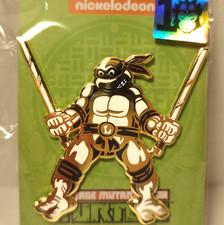 Teenage Mutant Ninja Turtles Leonardo Enamel Pin Official TMNT Gold Badge