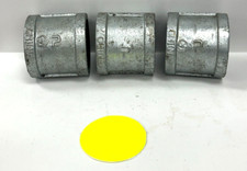 UNBRANDED GALVANIZED STEEL PIPE COUPLING  1-1/2" THREAD SIZE LOT OF 3
