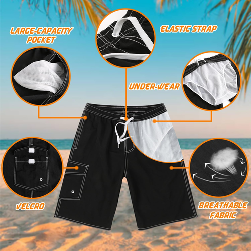 Mens Swimming Trunks Swim Trunks Quick Dry Swim Shorts with Mesh Lining Funny Sw - 第 2/12 張圖片