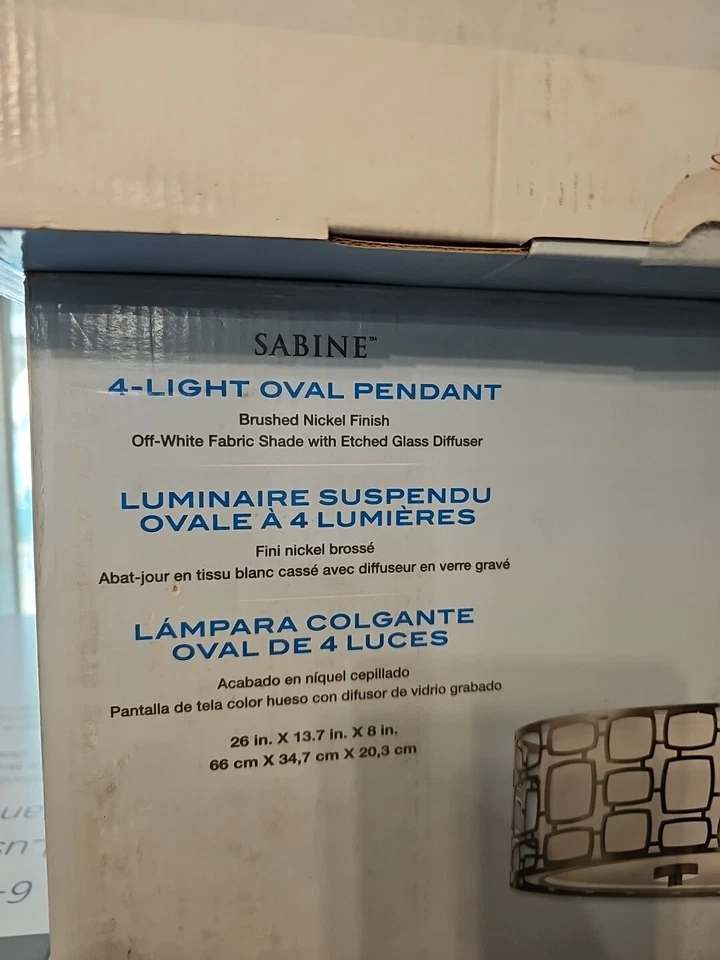 Luz colgante moderna de tambor de vidrio grabado de níquel cepillado Kichler Sabine de 4 luces Foto 2 de 2